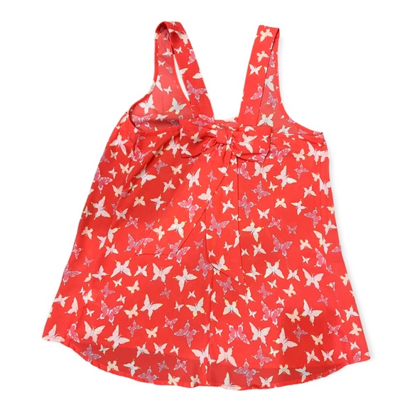 Candies Womens coral butterfly patterned bow back tank - Picture 4 of 4